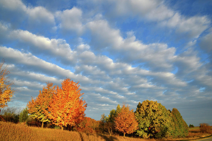 Rows of Fall Clouds over Glacial Park Photograph by Ray Mathis