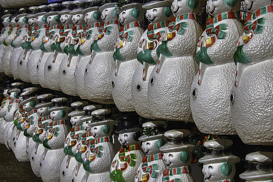 Rows Of Snowmen 2 Photograph by Garry Gay