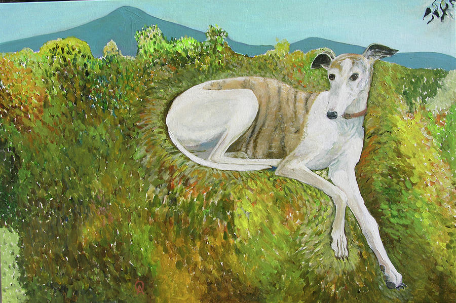 Dog Painting - Roy In The Trees by Alicia Otis