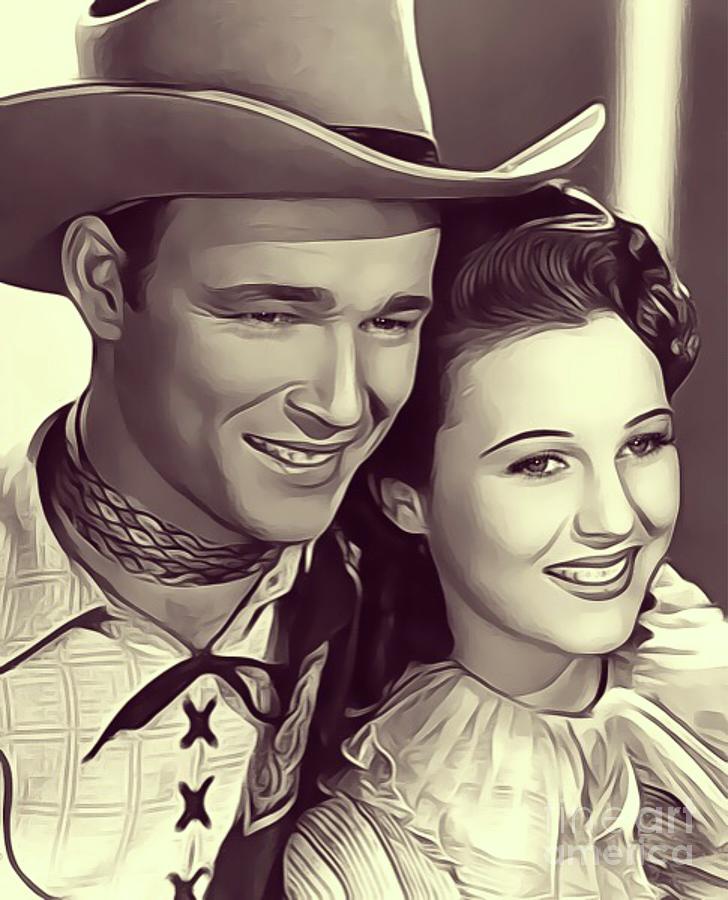 Hollywood Digital Art - Roy Rogers and Mary Hart by Esoterica Art Agency