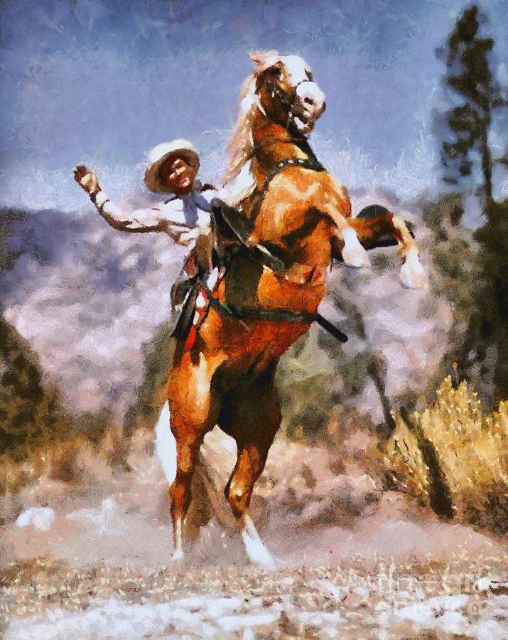 Roy Rogers and Trigger, Hollywood Western Legends Painting by Esoterica Art Agency