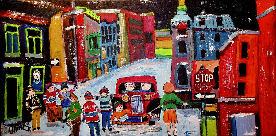 Roy Street Winter Scene Painting by Michael Litvack