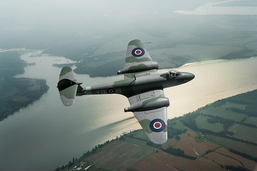 Royal Air Force Meteor Jet Fighter Digital Art by Erik Simonsen
