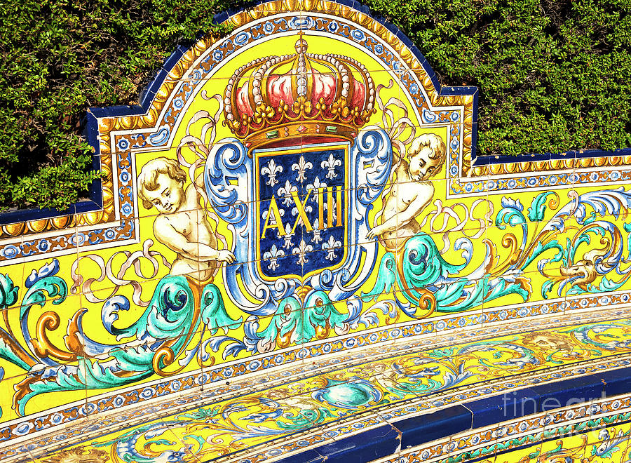 Royal Bench at Reales Alcazares de Sevilla Photograph by John Rizzuto