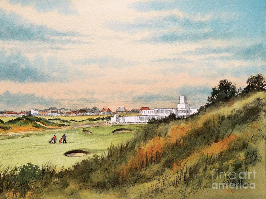 Royal Birkdale Golf Course 18th Hole Painting by Bill Holkham