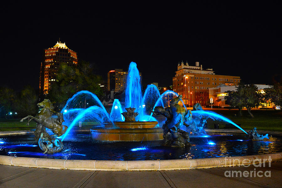 Royal Blue J. C. Nichols Fountain  Photograph by Catherine Sherman