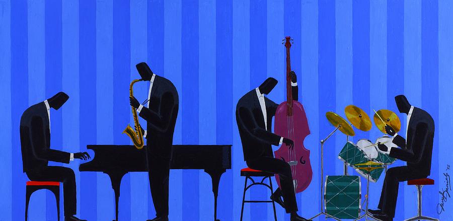Royal Blues Quartet Painting by Darryl Daniels