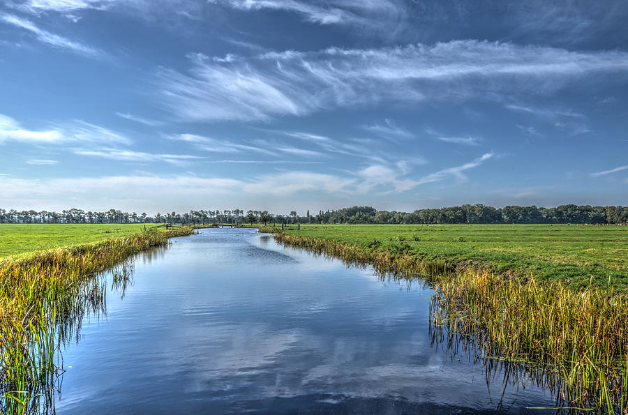 Royal Canal and Grasslands Photograph by Frans Blok