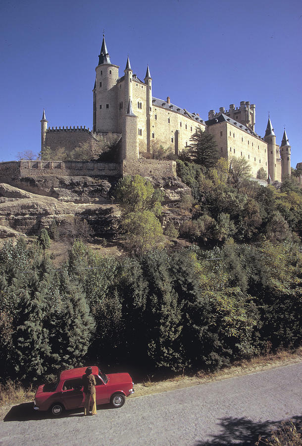 Red Car Photograph - Royal palace in Segovia Spain by Carl Purcell
