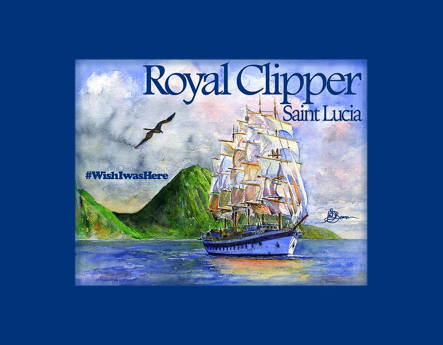 Royal Clipper St Lucia Shirt Painting by John D Benson
