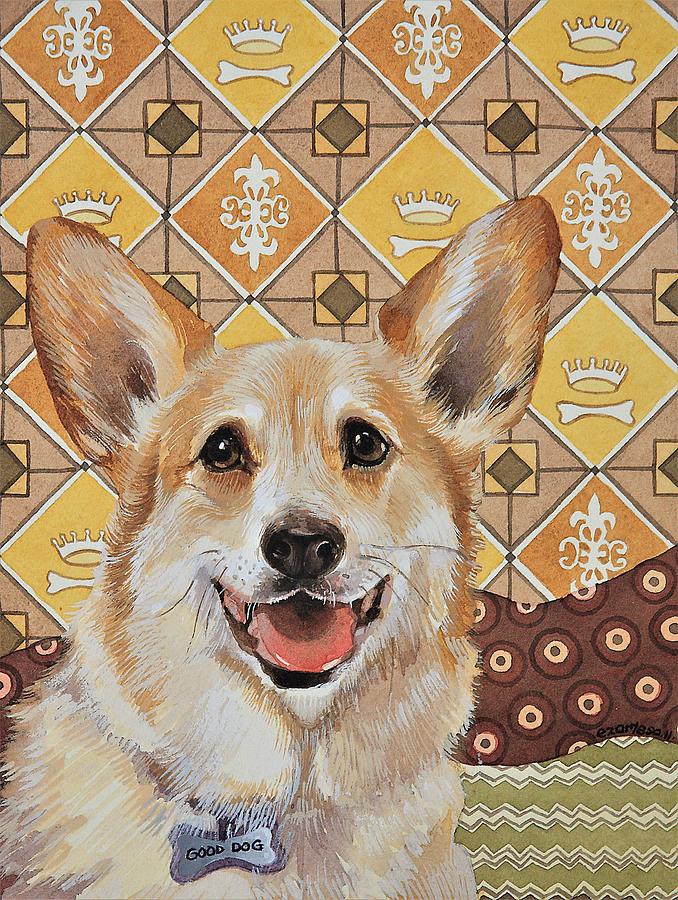 Corgi Dog Painting - Royal Corgi by Ezartesa Art