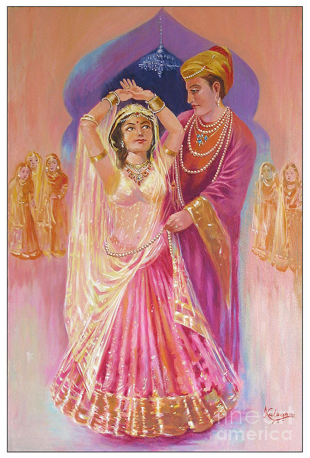 Courtship Painting - Royal Courtship by Kalpana Talpade Ranadive