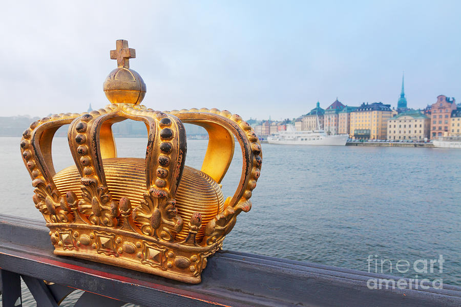 Royal Crown and Stockholm Cityscape Photograph by Anastasy Yarmolovich