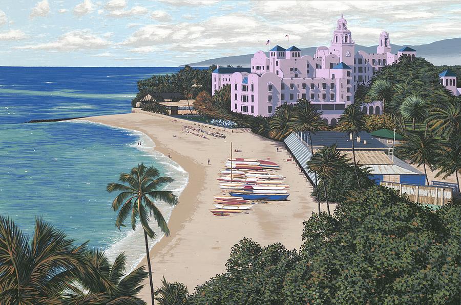 Sunset Painting - Royal Hawaiian by Andrew Palmer Sunset Painting - Royal Hawaiian by Andrew Palmer
