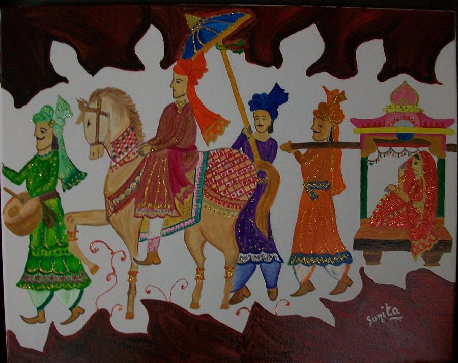 India Painting - Royal Indian Wedding by Sunita  Rathore Tanwar