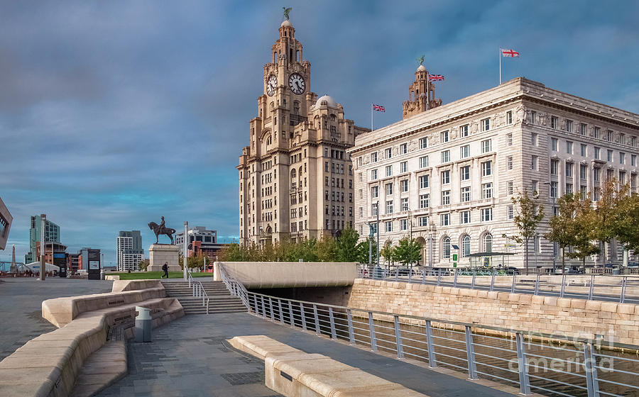 Royal Liver and Cunard Buildings, Pier Head, Liverpool, UK Photograph by Philip Preston