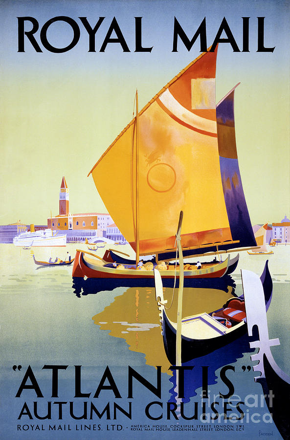 Vintage Painting - Royal Mail Atlantis Cruise Vintage Poster Restored by Vintage Treasure
