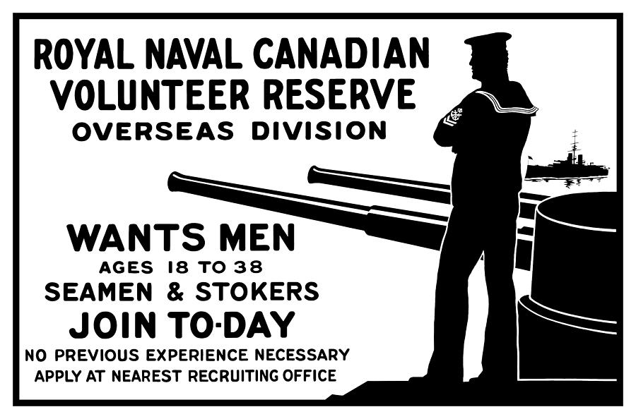 Royal Naval Canadian Volunteer Reserve Mixed Media by War Is Hell Store
