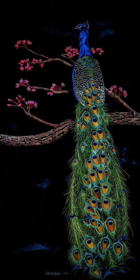 Royal Peacock Painting by Dana Newman