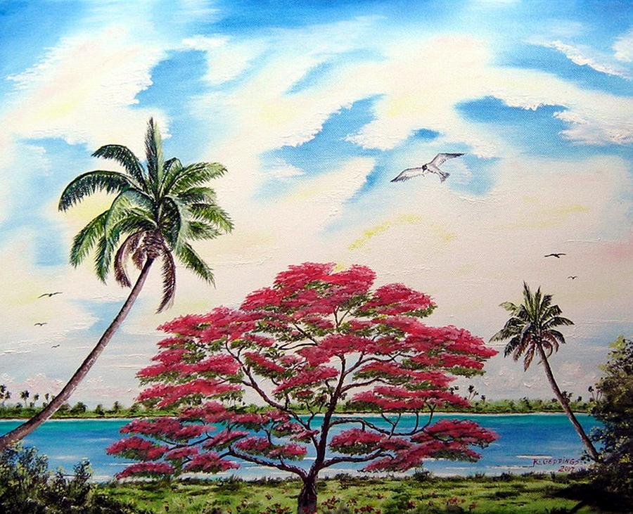 Royal Poinciana Tree 2 Painting by Riley Geddings