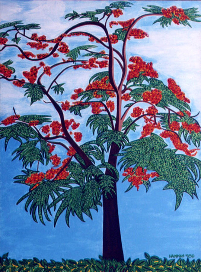 Flower Painting - Royal Poinciana Tree by Hannah Lasky