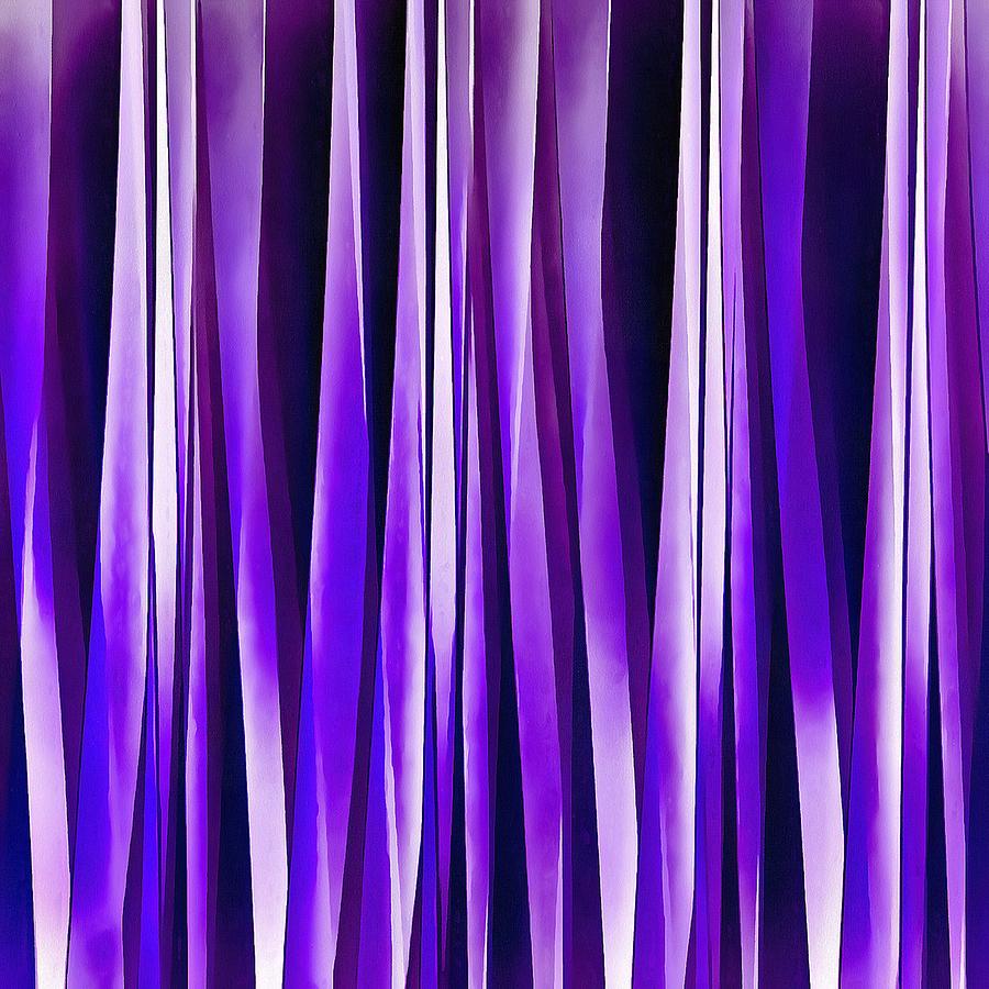  Royal Purple, Lilac and Silver Stripy Pattern Digital Art by Taiche Acrylic Art