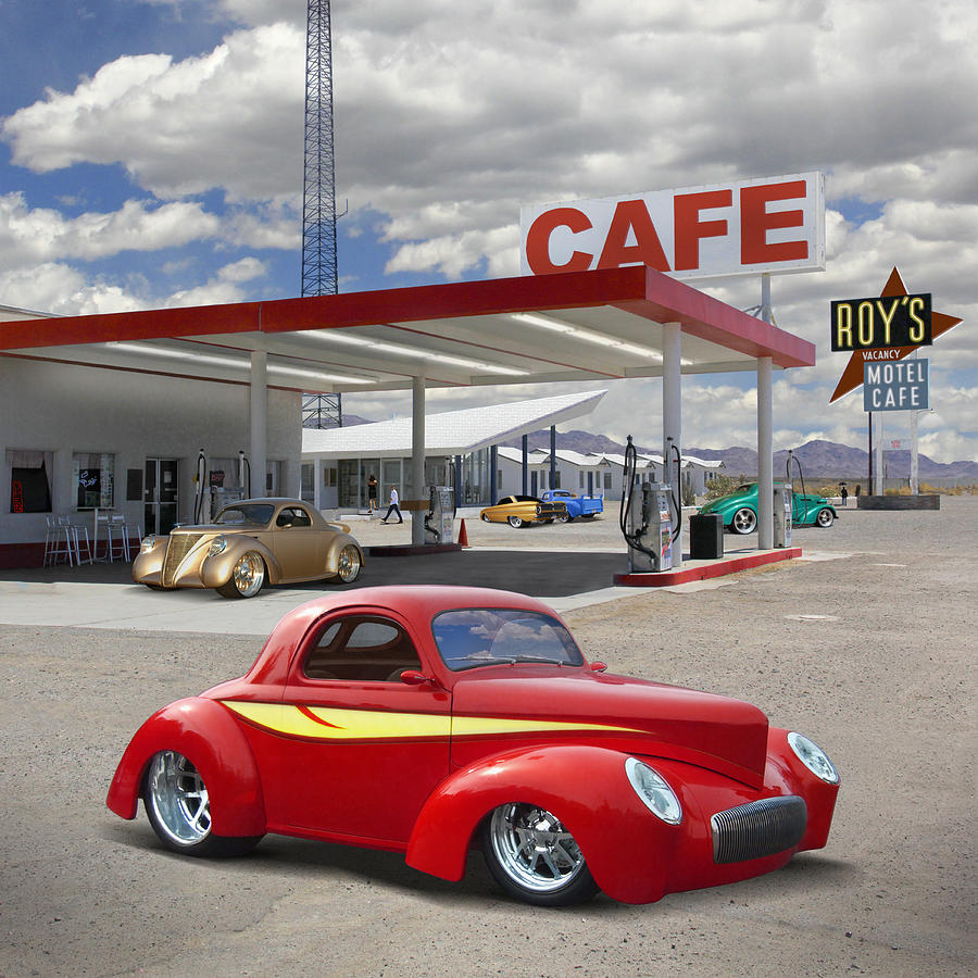 Sign Photograph - Roys Gas Station - Route 66 2 by Mike McGlothlen