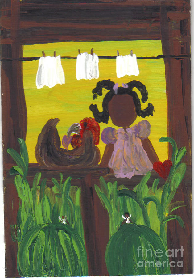 Roz in her chicken looking for there true love Painting by Roz Roy
