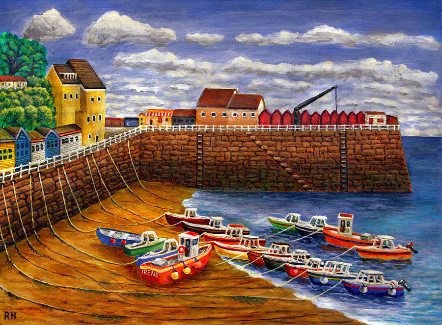 Rozel Harbour - Jersey Painting by Ronald Haber