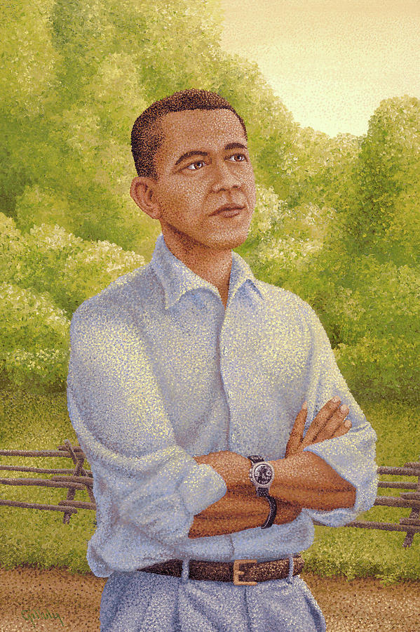 Barack Painting - Rready on Day One by John Gilluly