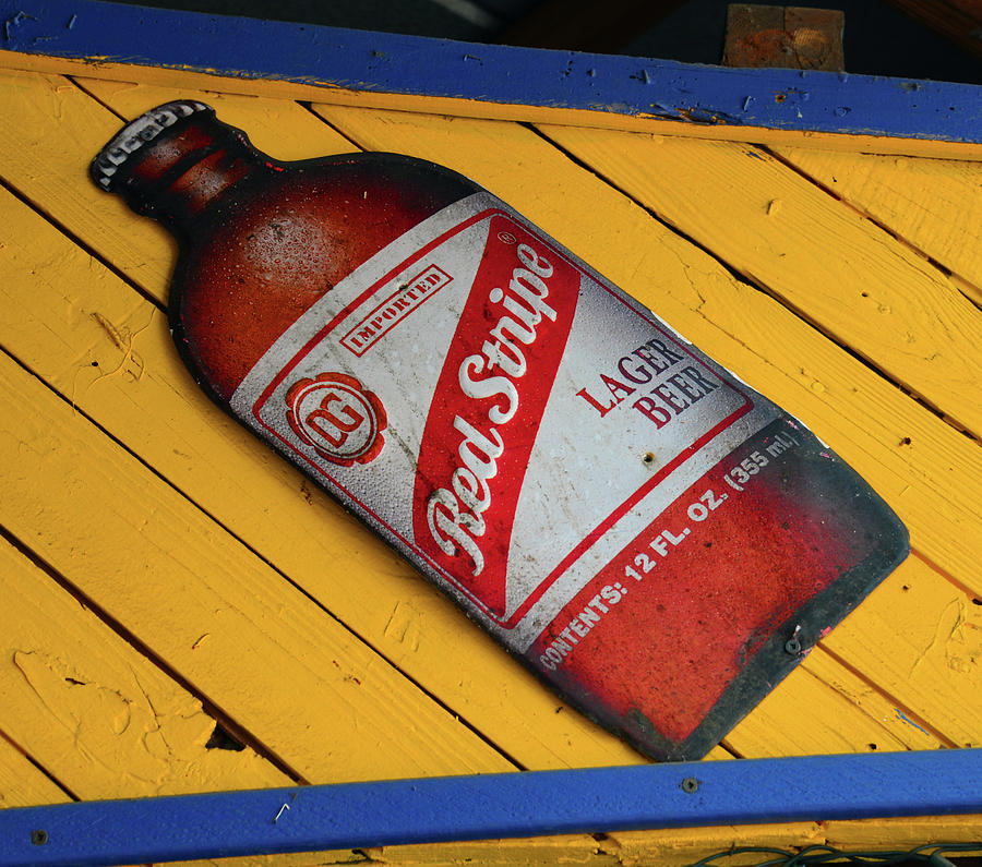 Red Stripe beer sign Photograph by David Lee Thompson