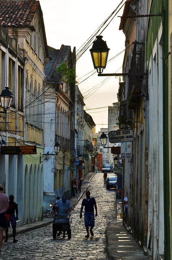 Alley at Dusk - Bahia, Brazil Photograph by Carlos Alkmin