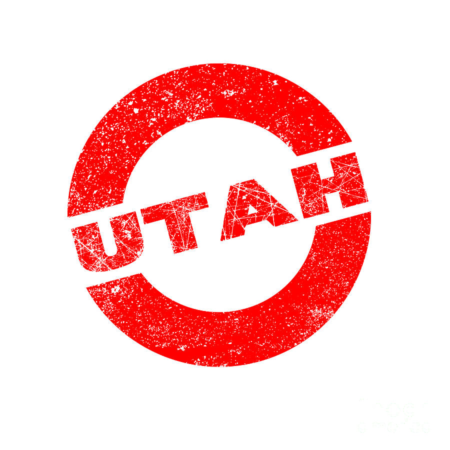 Rubber Ink Stamp Utah Digital Art By Bigalbaloo Stock - Fine Art America