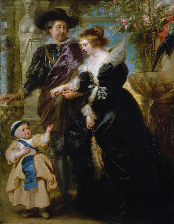 Peter Paul Rubens Painting - Rubens, his wife Helena Fourment, and their son Frans by Peter Paul Rubens