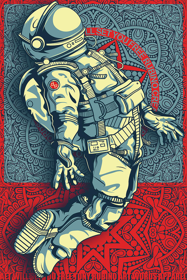 Rubino Float Astronaut Mixed Media by Tony Rubino