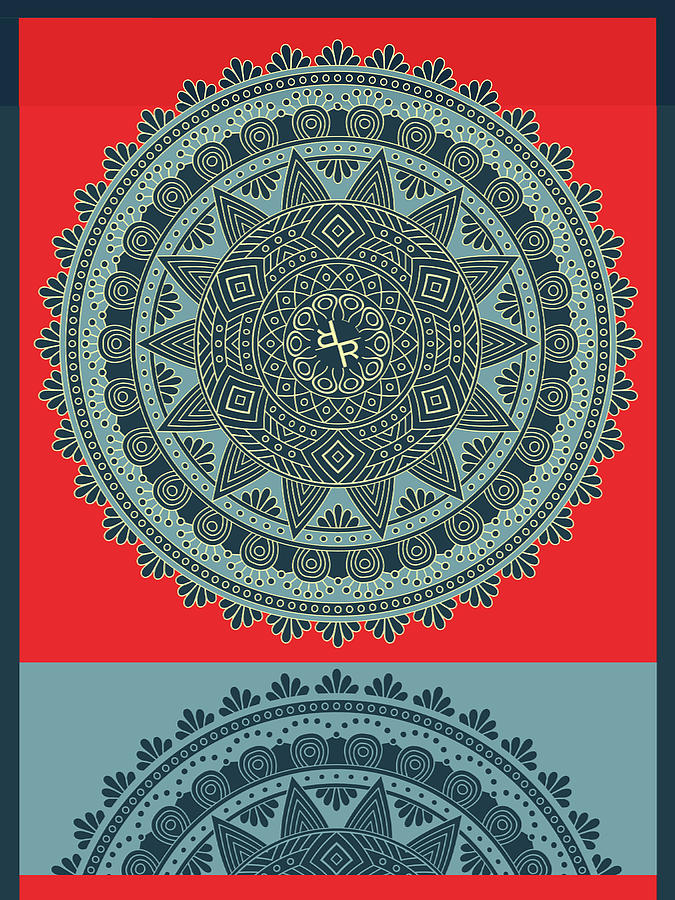 Rubino indian Mandala Mixed Media by Tony Rubino
