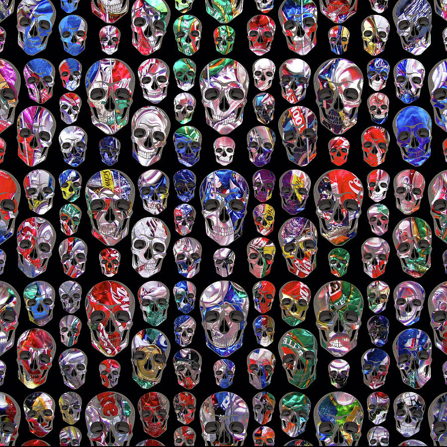 Rubino Skull Trash Painting by Tony Rubino