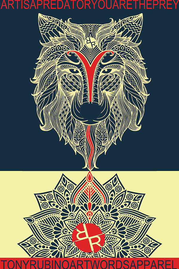 Rubino Spirit Wolf Painting by Tony Rubino