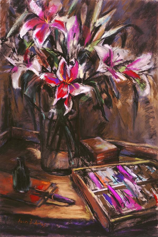 Rubirosa Lilies Painting by Joan Jones