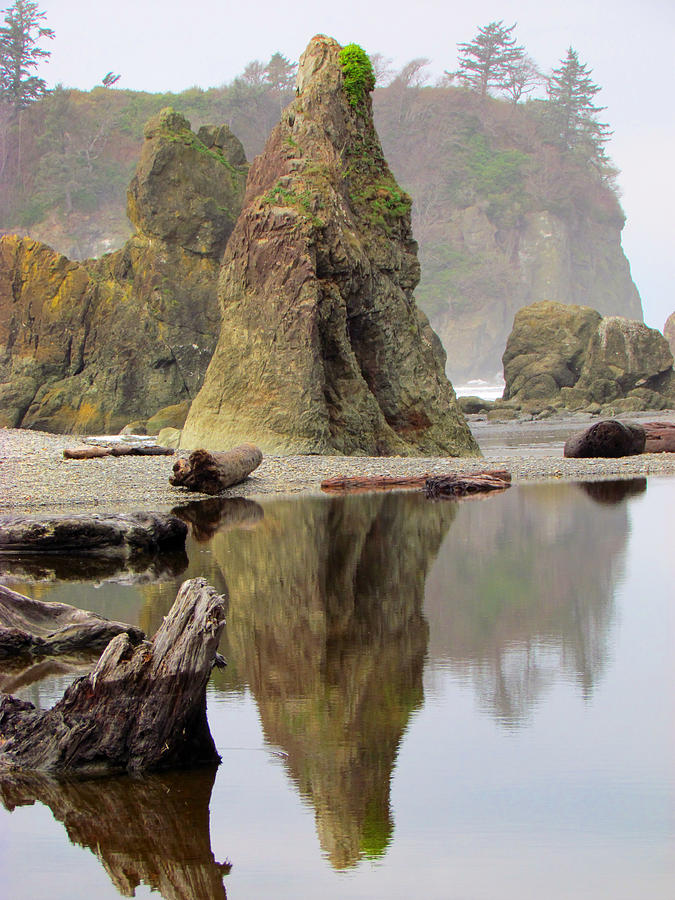 Ruby Beach Sea Stacks - Reflecting Pool - Pacific Northwest Photograph by Marie Jamieson