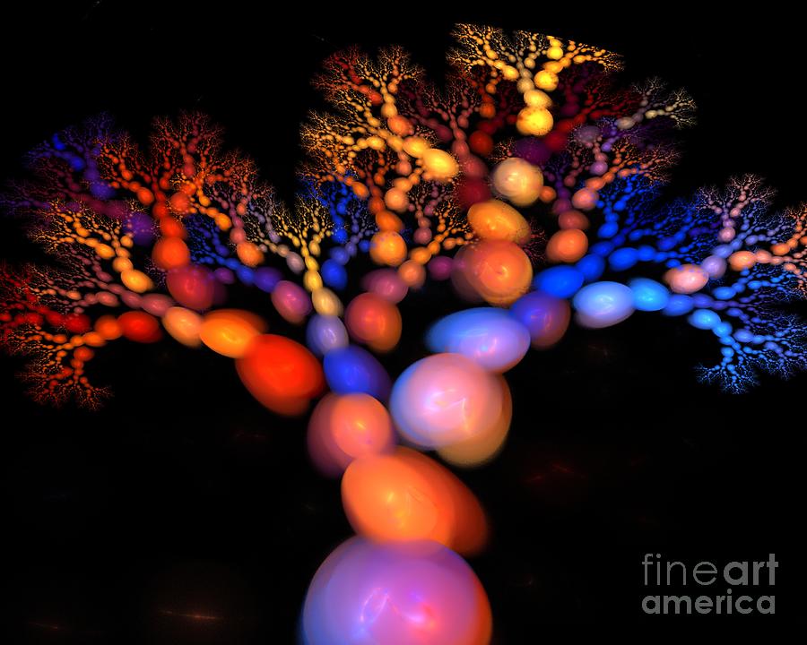 Primary Colors Digital Art - Ruby Blue Tree by Kim Sy Ok