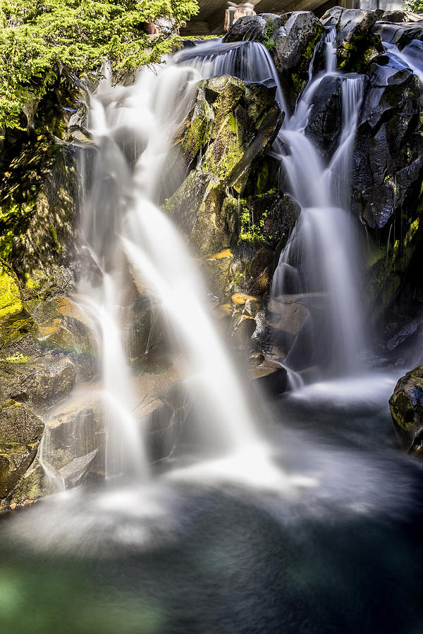 Ruby Creek Lower Falls MT Rainier Photograph by Rob Green
