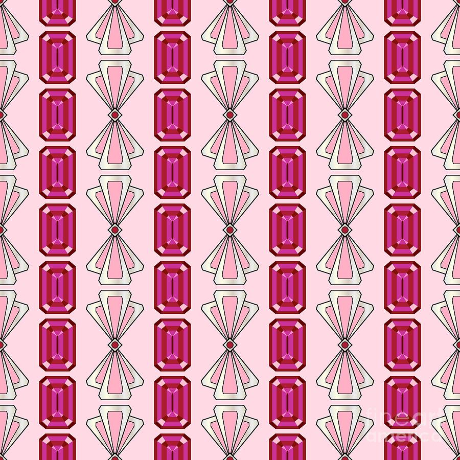 Ruby  Deco Stripe Digital Art by MM Anderson