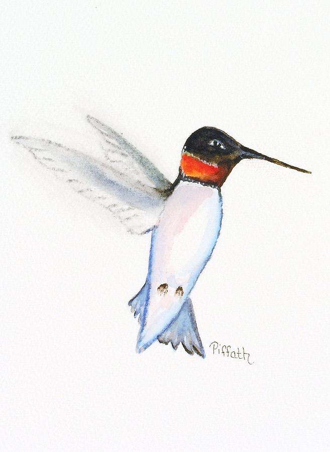 Ruby Hummer Painting by Patricia Piffath