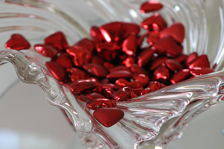 Ruby Red Hearts and Crystal Photograph by Colleen Cornelius