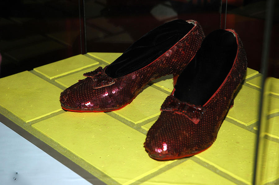 Ruby Slippers On The Yellow Brick Road Photograph