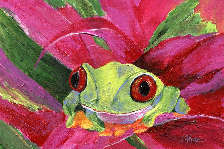 Ruby the Red Eyed Tree Frog Painting by Jamie Frier