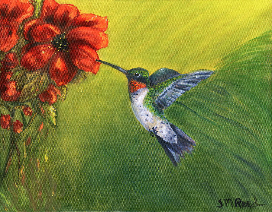 Ruby Throat Hummingbird Painting by Janet Reed - Fine Art America