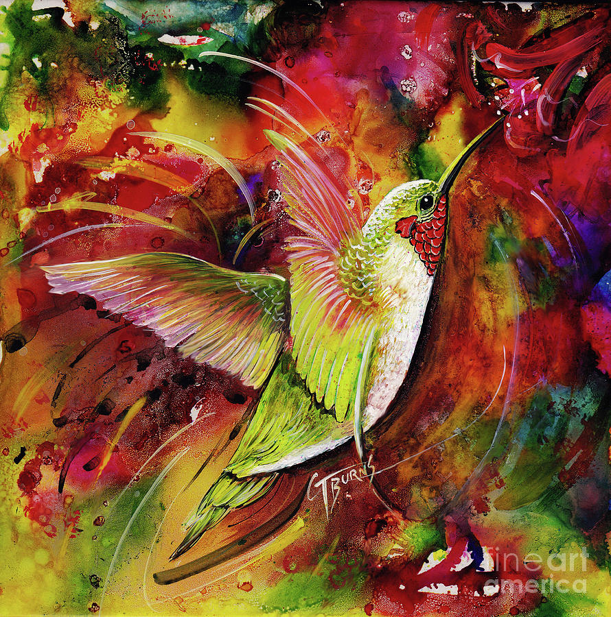 Ruby-throated hummingbird Painting by GG Burns - Fine Art America