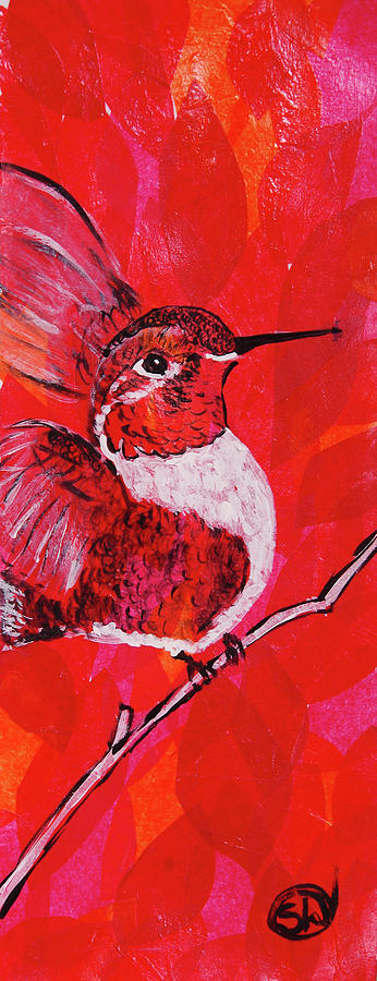 Ruby Throated Hummingbird Painting By Stefanie Harrington - Pixels